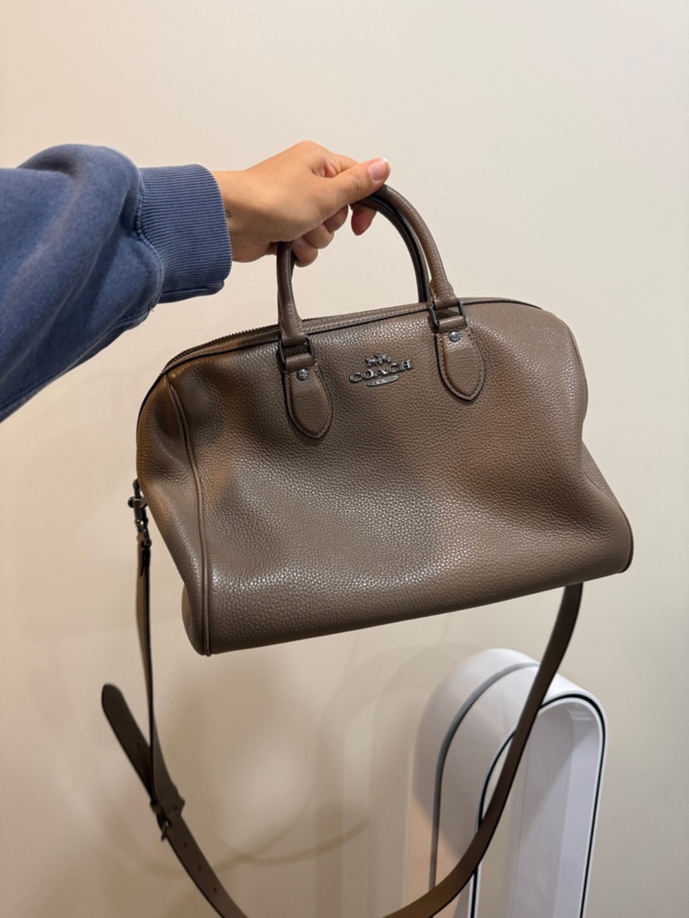 COACH rowan satchel large gunmetal / dark stone